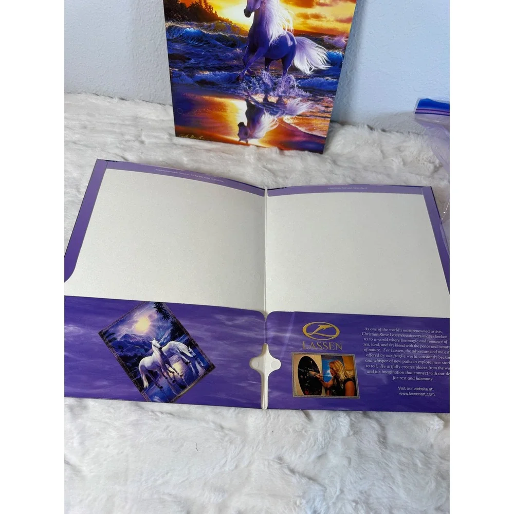 Christian Riese Lassen White Horse Sea Art Folders Set of 2 Vintage 2-Pocket